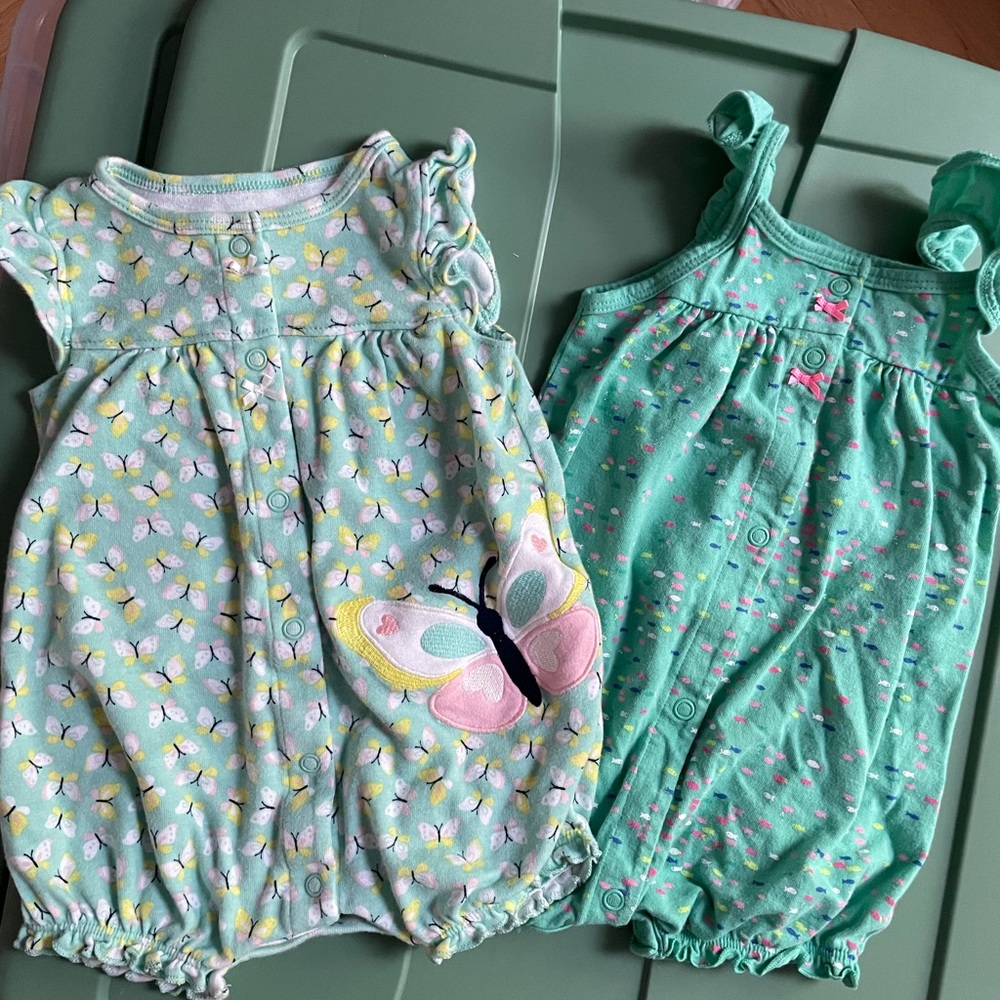 Twin girl Carter’s rompers